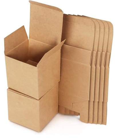 15 Stk Geschenkboxen Kraftpapier, 10 x 10 x 10 cm Karton Schachteln, Braun Pappschachteln mit Deckel, Geschenkbox Quadratisch für Geschenke, Party, Geburtstag, Hochzeit