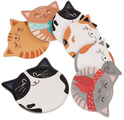 Amosfun 6 Almohadillas para Tazas De Cerámica Posavasos Decorativos De Almohadillas Aislantes