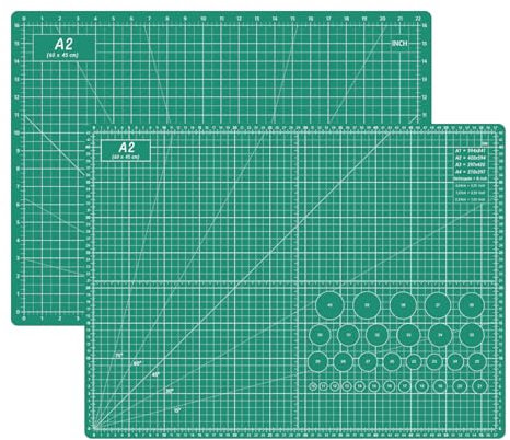 Headley Tools 18x24 Inch Thickened Self Healing Cutting Mat, A2 Rotary Cutting Sewing Mat for Crafts, Double Sided 5-Ply Table Cutting Board for Fabric Quilting Leather Arts Hobby Project, Green