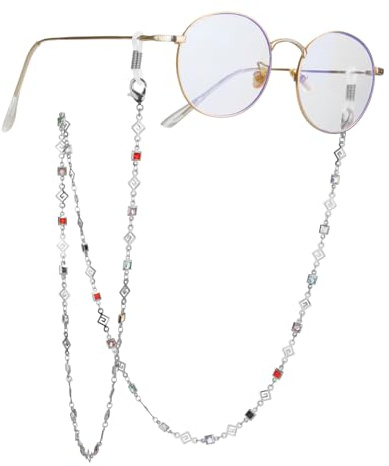 EUEAVAN Catena di occhiali alla moda per le donne che leggono gli occhiali da sole Catene di perline Multicolore Portaocchiali intorno al collo