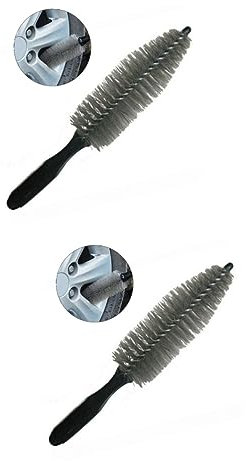 BUGUUYO 2pièces Brosse De Nettoyage De Et Jantes pour Voiture Et Outil Pratique avec Poils Résistants pour Éliminer Salissures Et Détail Pneus