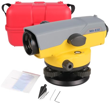 DMITER 32X Optische automatische Wasserwaage mit X-förmiger Drahtaufhängung, magnetische Dämpfung, kompatibel mit TP/SK's Kompensator, IP66 wasserdicht, hochpräzises Messwerkzeug für Höhe, Entfernung