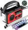 Radio Solare da 16000 mAh, AM/FM radio Portatile di Emergenza, Radio a Pile con Batteria ricaricabile da 59200 mWh, Torcia a LED, Allarme SOS e manovella Dynamo per campeggio, viaggi (Rosso)