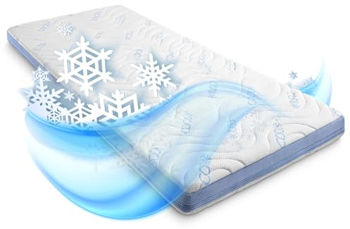 Sleezzz CloudComfort Matratzentopper mit Sommer- und Winterseite, 7 Zonen, 7 cm Höhe, Kaltschaum, Waschbarer Bezug (100 x 200 cm)