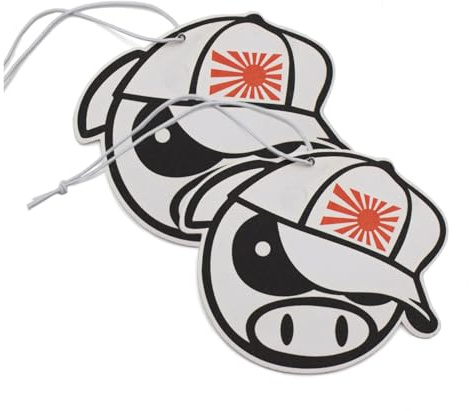 VmG-Store 2er Set Lufterfrischer Duftbaum Tuning fürs Auto Duftspender Air Freshener Duft lustiger Anhänger Design (192 JDM Pig)