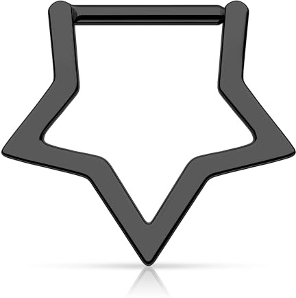 Melighting Titan-Nasenring, Stern-Septum-Ringe, 16 g, Knorpelohrring, Septum-Piercing, Schmuck, Helix-Ohrring, Septum-Clicker