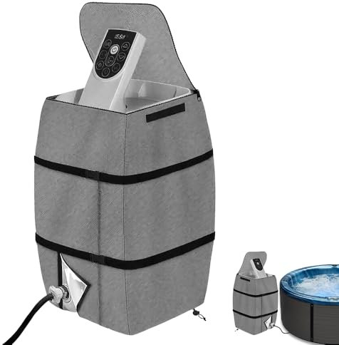 HOVCEH Couvercle de Pompe de Chauffage de Spa, Housse de Pompe de Chauffage, Convient à Plusieurs Marques de Baignoires/Piscines Extérieures (Gris)