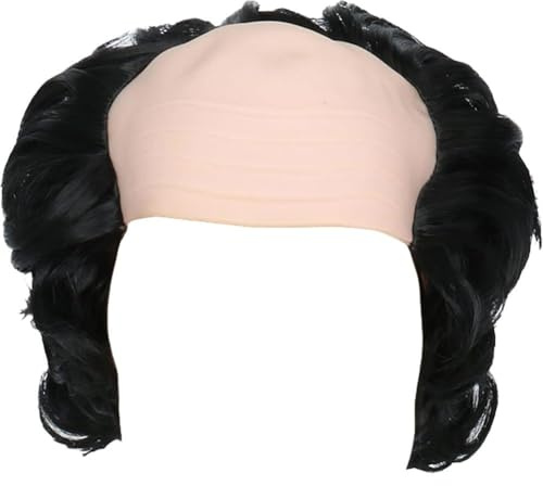 Luxylei Schwarze Opa-kostümperücke – Halbglatze Für Männer Glatze, Perücke Hut, Perücke Für Alte Männer, Kopfbedeckung Für Halloween, Karneval, Party, Cosplay