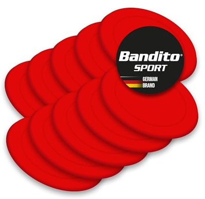 Bandito Airhockey Puck Standard Ø 63 mm, Gewicht 8 g für alle Freizeit Hockey-Tische geeignet, Ersatz-Spielscheibe, glatt und schnell, robuster Kunststoff, rot 3 St./10 St.