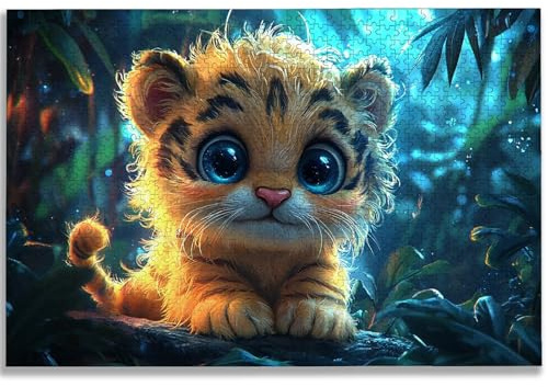 Puzzle 5000 Teile Tiger, Puzzle 5000 Teile Erwachsene, Holzpuzzle Erwachsene mit Exquisiter Verpackungsbox, Klassische Puzzles Niedlich für Die Ganze Familie, Groß Puzzles für Geschenke, Dekor, -1473