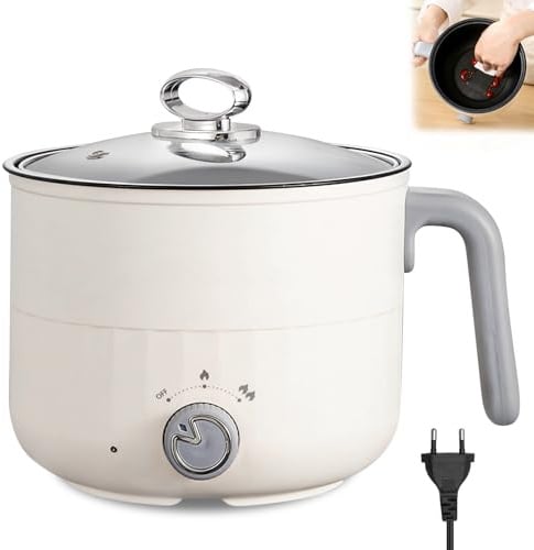 Elektrischer Hot Pot Kochtopf, Elektrische Hot Pot Topf 1,8 L, Elektrischer Kochtopf, Antihaft Mini Elektropfanne, Schneller Ramen Kocher Für Zuhause Büro Schlafsaal, Doppelte Feuerkontrolle