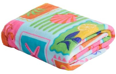 OHS Throw Blanket for Bed, Super Soft Warm Cosy Postcard Throws for Sofas Settee Couch Decorative Fleece Blanket Lightweight Comfy Single Bed Throw, Multi - 125 x 150cm