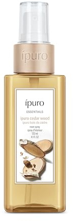 ipuro Essentials Raumspray CEDAR WOOD 120 ml - dezentes Duftspray holzig mit Zedernholz, Sandelholz & Vanille Duft - Raumduft Spray für die Wohnung - Raumduft Lufterfrischer für die ganze Wohnung