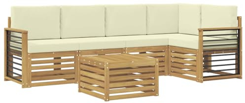 vidaXL Sofagarnituren Massivholz Akazie, Gartenmöbel, modernes Ecksofa, Outdoor-Lounge, Terrassenmöbel für entspanntes Chillen und Genießen