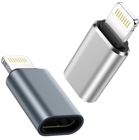 USB C auf Lightning Adapter,2 Stück Lightning USB C Adapter für iPhone 11 | Unterstützt LadenDaten/übertragung iPhone Adapter für iPhone 14/13/12/ XR/SE3/i Pad/Airpads, Nicht für Kopfhörer/Audio/OTG