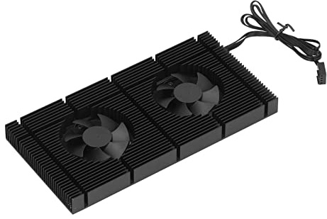 OEBUAFI GPU-Backplate-Kühler, Kühlkörper für Grafikkarten mit Zwei 5010 PWM-Lüftern, 20 CFM Luftdurchsatz, Aluminiumlegierung für RTX 3080 und 3070 (0,5 mm Pad 600)