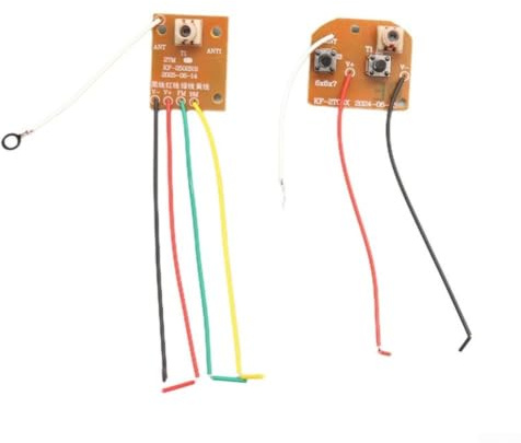 Quiclume Set di telecomando 27 MHz a 2 canali per auto RC fai da te | 27 MHz per frequenza, portata di 10 metri, controllo affidabile, ideale per modelli fai da te, plastica robusta