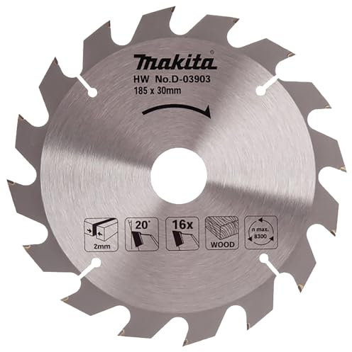 Makita D-03903 TCT Saw Blade 185 x 16T x 16(30), Multi-Colour