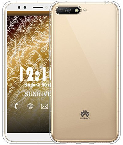 Sunrive Für Huawei Y6 2018 Hülle Silikon, Transparent Handyhülle Luftkissen Schutzhülle Etui Case für Huawei Y6 2018/Y6 Prime 2018 5,7 Zoll(TPU Kein Bild)+Gratis Universal Eingabestift