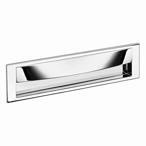 SOTECH 5 Stück Möbelgriffe SHEL Chrom poliert 209 x 54 x 26,5 mm Bohrlochabstand 192 mm Muschelgriffe Einlassgriffe Schubladengriffe von JUNKER DESIGN
