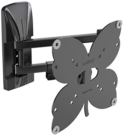 Meliconi Slimstyle Plus 200 SDR, TV-Wandhalterung mit Doppelarm, Neigbare TV-Halterung, Halterung für 26 bis 45 Flachbildfernseher, VESA 75-100-200 Halterung, Belastbarkeit 25 Kg, Schwarz