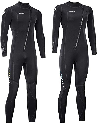 ZCCO - Muta in neoprene ultra elasticizzata, 3 mm, con zip frontale, per immersioni, nuoto, surf
