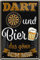 WOGEKA ART Retro Blechschild - Dart und Bier gönn ich Mir - witziger Spruch als Geschenk-Idee zum Geburtstag Weihnachten zur Dekoration 20x30 cm Vintage-Design aus Metall 228
