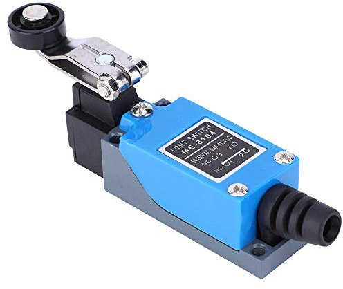 ME-8104 Interrupteur de Fin de Course, 250V AC 115V DC Micro-Interrupteur à Levier à Galet Réglable 50~60Hz 12 x 4 x 2,7 cm