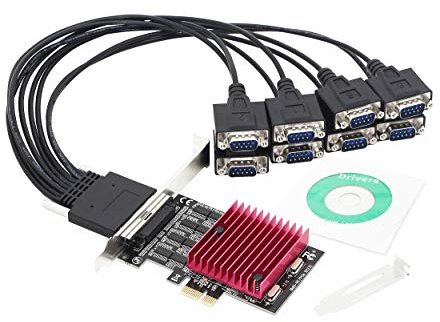 CERRXIAN PCIE auf 8 Port RS232 Erweiterungskarte, PCI-E X1 8 Ports DB9 serielle Karte, 8 Chipsatz PCI-Express Controller-Karte (mit 8 Port externem Kabel)