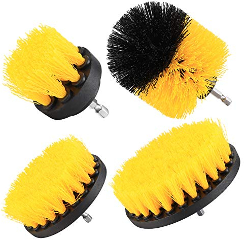 Bürstenaufsatz Bohrmaschine Set, 4 Stück Bohrbürste, Bohrschrauber Reinigungsbürsten für Akkuschrauber, Felgen, Küche, Auto, Fliesen, Böden - 2 Zoll/3,5 Zoll/4 Zoll/5 Zoll