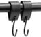 Brute Strength - S Haken Mit Lederschlaufe - Schwarz - 2X - 12,5 x 2,5 cm - Kleiderhaken Garderobenhaken Fleischerhaken Leder