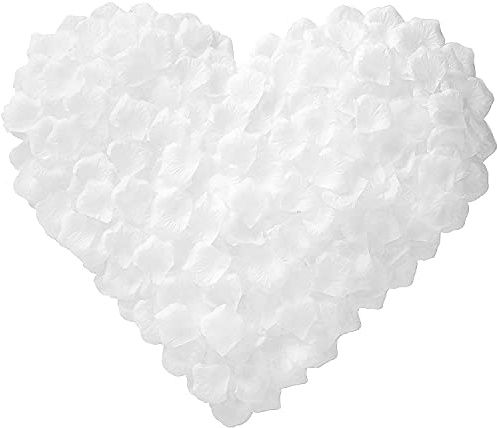 SHATCHI 500pcs Snow White Silk Rose Petals Mother’S Day Wedding Confetti Anniversary Table Decorations Christening Flowers Scatter