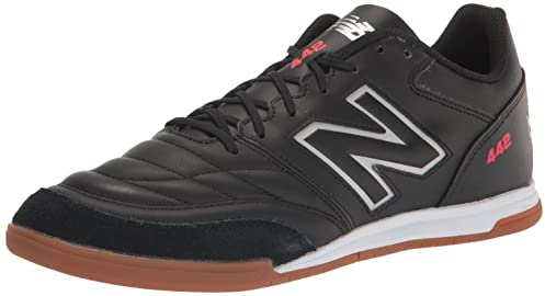 New Balance Men's 442 V2 Team in Soccer Shoe, Black/White, 10.5 Wide US