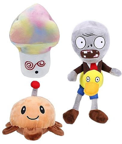 JHESAO 3 PCS Plants and Zombies Plush Duck Zombies Toys Potato Mine PVZ Plushies1 2 Stuffed Soft Doll Colorful Mushroom Plush Toy New