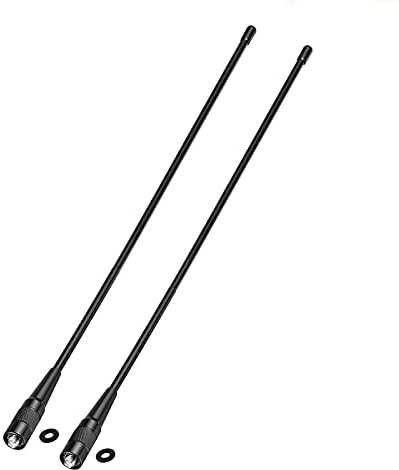 Bingfu Dual Band VHF UHF 136-174MHz 400-470MHz Ham Radio Antenna 2-Pack Walkie Talkie Flexible Whip Antenna SMA Female for Wouxun Baofeng BF-F8HP UV-5R UV-82 BF-888S Two Way Radio