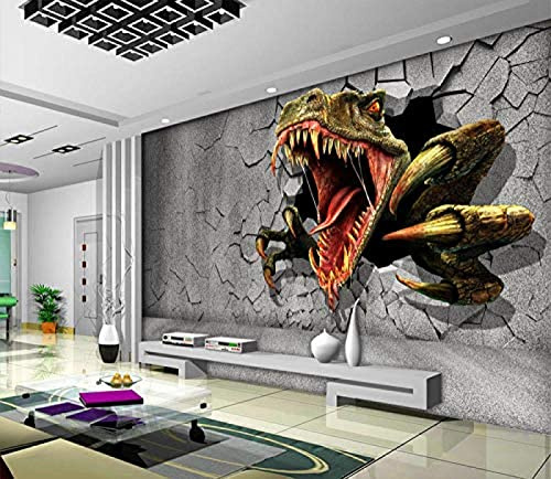 3D Tapeten Dinosaurier benutzerdefinierte Fototapete Kinder Jungen | Hochwertige Seidenstruktur Geeignet für Arbeitszimmer Büro Esszimmer Sofa Schlafzimmer Wohnzimmer Wand Fernseher-300cm×210cm