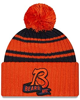 New Era Chicago Bears 2 NFL 2022 Sideline Sport Knit Orange Blue Beanie - One-Size