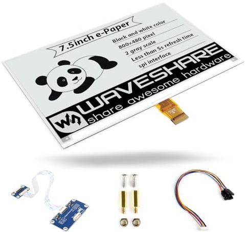 LUCKFOX 7.5-inch e-Paper with PCB, 800 x 480 Pixel Screen, Features Low Power Consumption, 170°Wide Viewing Angle, Clear Display, for Raspberry/Jetson Nano/Nucleo, for Device Labels, etc