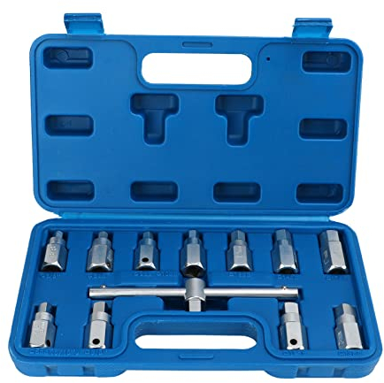 Leapiture 12 pièces Bouchon de vidange clé Jeu de Douilles essieu Carter d'huile clé clé en Acier Voiture Outils de réparation pour Moteur boîte de Vitesses