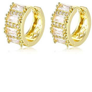 Favs Ohrhänger, Mode Ohrringe Cooler Rechteckiger Zirkon Gold Vergoldet Modeschmuck Damen