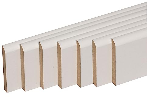 Lot de 7 plinthes Bord Arrondi médium (MDF) revêtues Blanc 2200 x 50 x 10 mm PEFC 70%