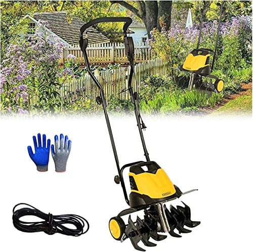 SEVEEZ Garden Gear Motozappa elettrica, motocoltivatore, 6 Lame, profondità dissodamento 22 cm, Larghezza aratro 45 cm, motozappa rotativa Pieghevole, per Prato, orto (Linea 0,35 m)