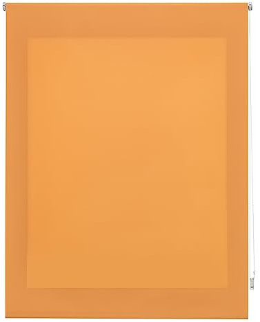 Decorblind | lichtdurchlässiges Rollo, einfarbig, Maße Rollo: 120 x 250 cm Breite x Länge/Maße Stoff, einfarbig: 117 x 245 cm, lichtdurchlässiges Rollo, Orange, einfache Montage an Wand oder Decke