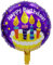 Folienballon Happy Birthday, Runder 45cm Geburtstagsballon mit Torte und Kerzen Design, Lila, Perfekt für Geburtstagsfeiern, Überraschungspartys, Dekorationen und Geschenkideen