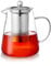 PluieSoleil Clear Glass Teapot with Infuser, Round Shape Infuser Tea Pot, Heat-Resistant Borosilicate Glass Strainer Teapot, Stovetop Safe Tea Maker 1400ML