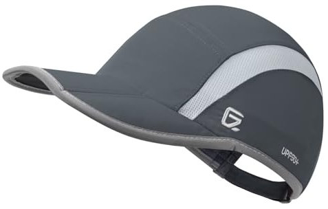 GADIEMKENSD UPF50+ Quick Dry Sports Hat Lightweight Breathable Soft Outdoor Running Cap Dark Gray
