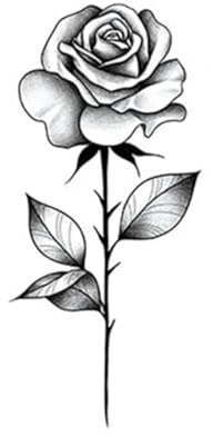 2 Blatt Schwarze Dornige Rose Wasserfest Temporäre Tattoo-Aufkleber Simulierte Blumen-Tattoos Tattoo-Aufkleber Fake-Tattoo