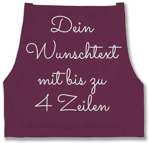 Schürze - Aufdruck selbst gestalten - Wunschtext I Geschenk personalisiert - 85x69 - Aubergine - kochschürze herren bedrucken kochschuerze maenner personalisierte beschriften backschürze