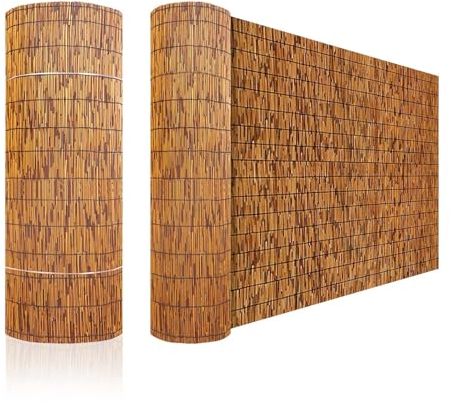 YYDPSHH Brise Vue en Roseau Naturel pour Terrasse Balcon Jardin Claustra Bois Exterieur Clôture en Bambou Panneaux De Clôture en Roseaux Facile à Installer pour Ajouter De L'intimité Et De L'ambiance