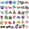 42 Stück Schuh Charms, Cartoon-Schuh-Dekoration, Sommer Strand Dekorationen Schuh-Charm für Kinder, PVC Shoe Charms, Charm für Clogs, Armband-Charms, Clog-Dekor für Bands Bracelet, Mädchen & Jungen